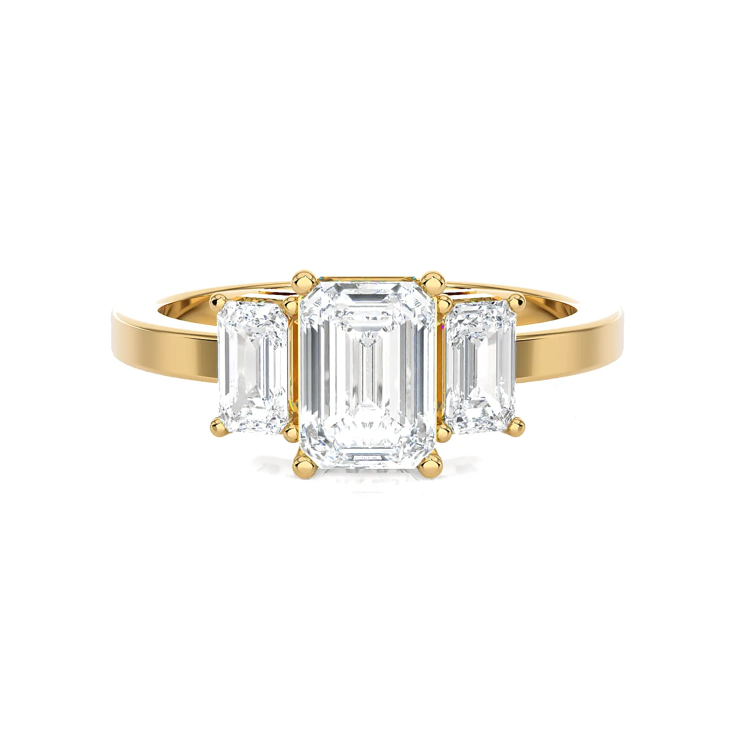 1 5/8 ctw Emerald-Cut Three Stone Lab Grown Diamond Ring