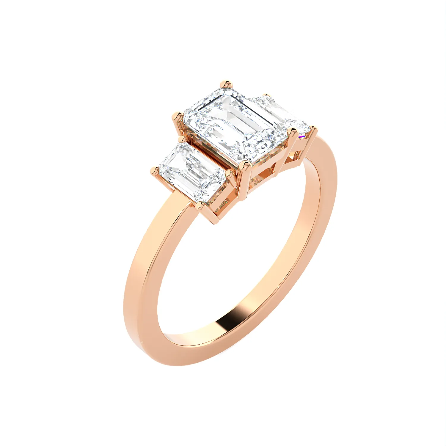 1 5/8 ctw Emerald-Cut Three Stone Lab Grown Diamond Ring