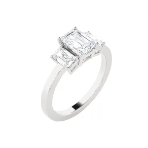 1 5/8 ctw Emerald-Cut Three Stone Lab Grown Diamond Ring