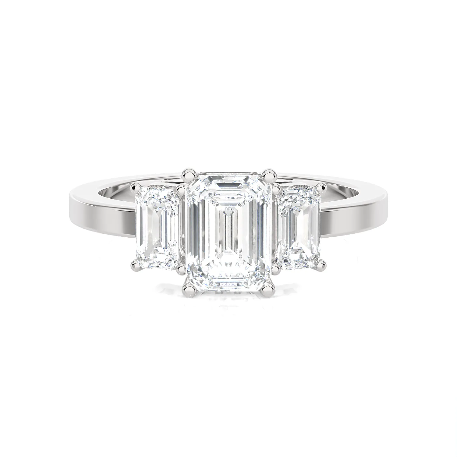 1 5/8 ctw Emerald-Cut Three Stone Lab Grown Diamond Ring