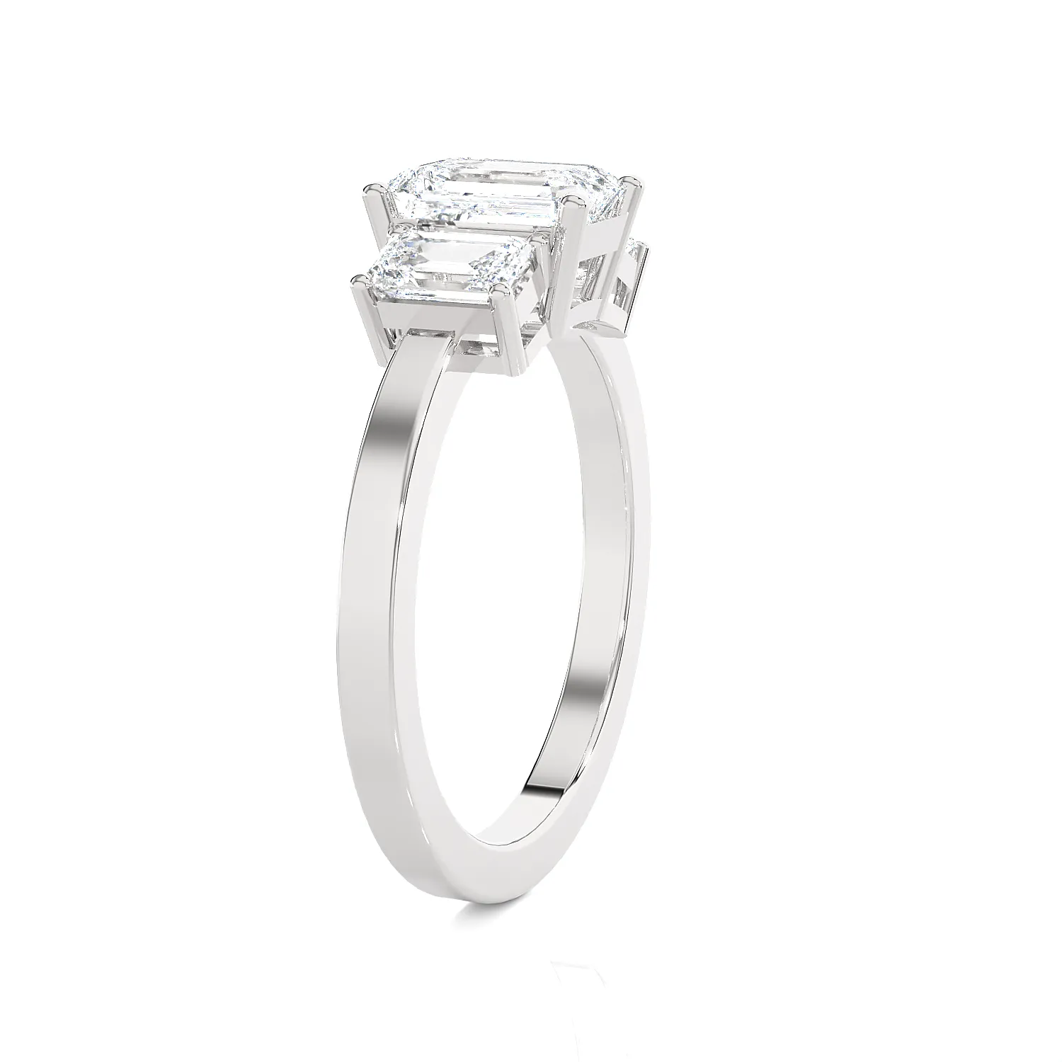 1 5/8 ctw Emerald-Cut Three Stone Lab Grown Diamond Ring