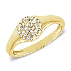 14k Gold & Diamond Pinky Ring - 0.12ct