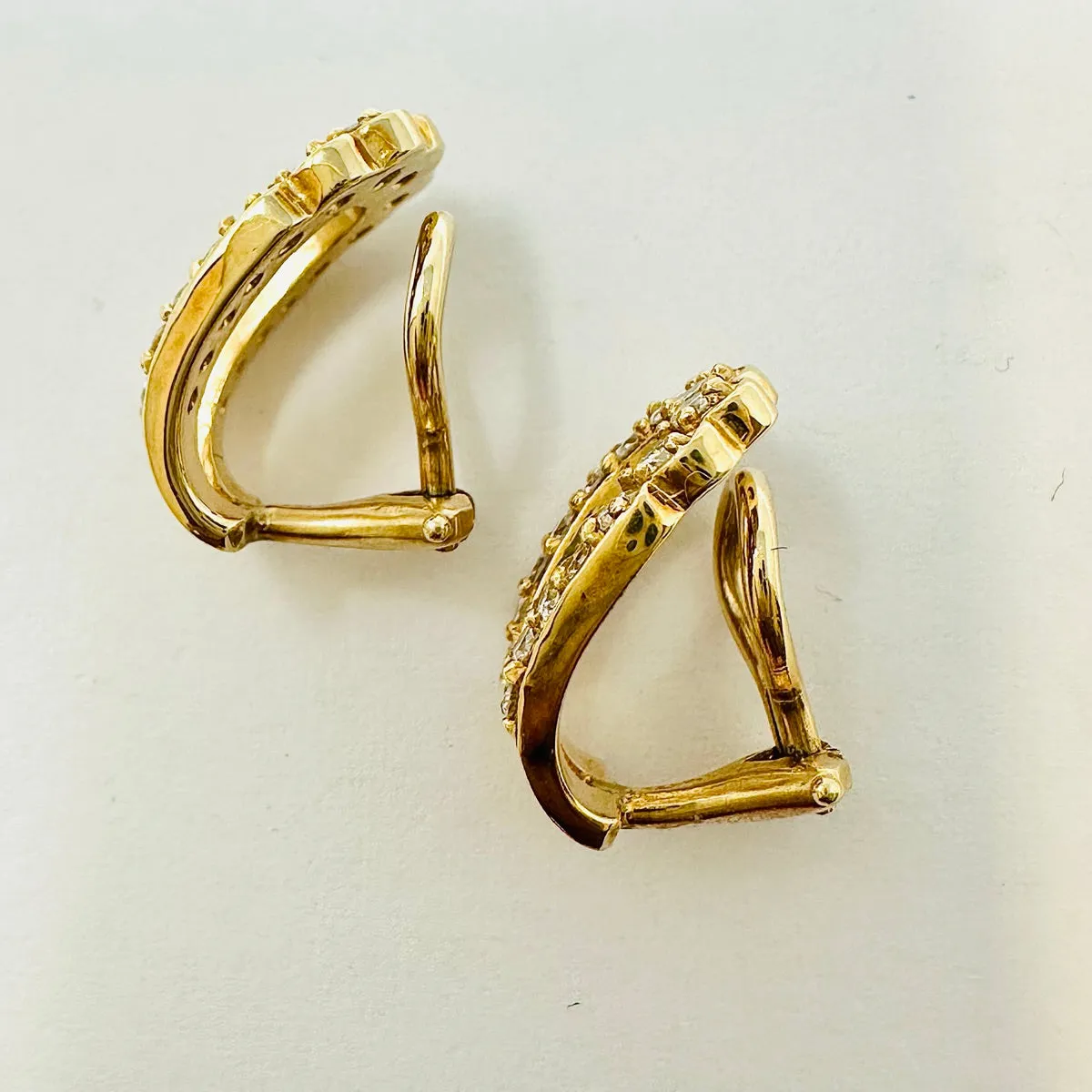 14K Gold Earrings with 30 Full Cut Diamonds