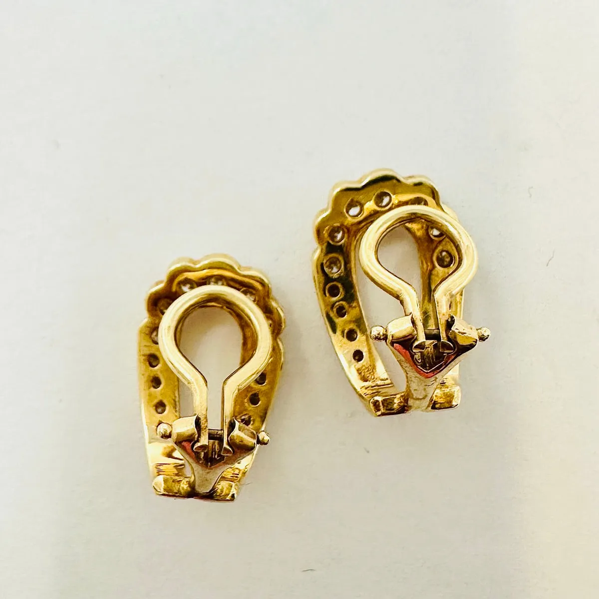 14K Gold Earrings with 30 Full Cut Diamonds