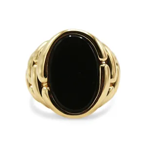 18ct Oval Onyx Signet Ring By David Morris