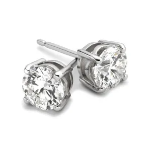 18ct White Gold Solitaire Diamond Stud Earrings