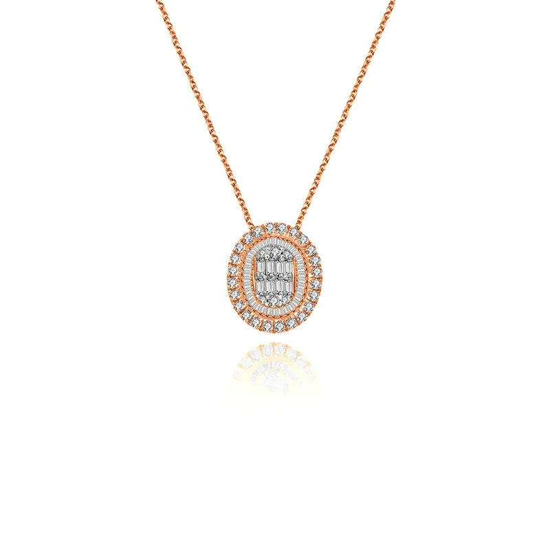 18k Gold 2 ways Round Diamond Necklace