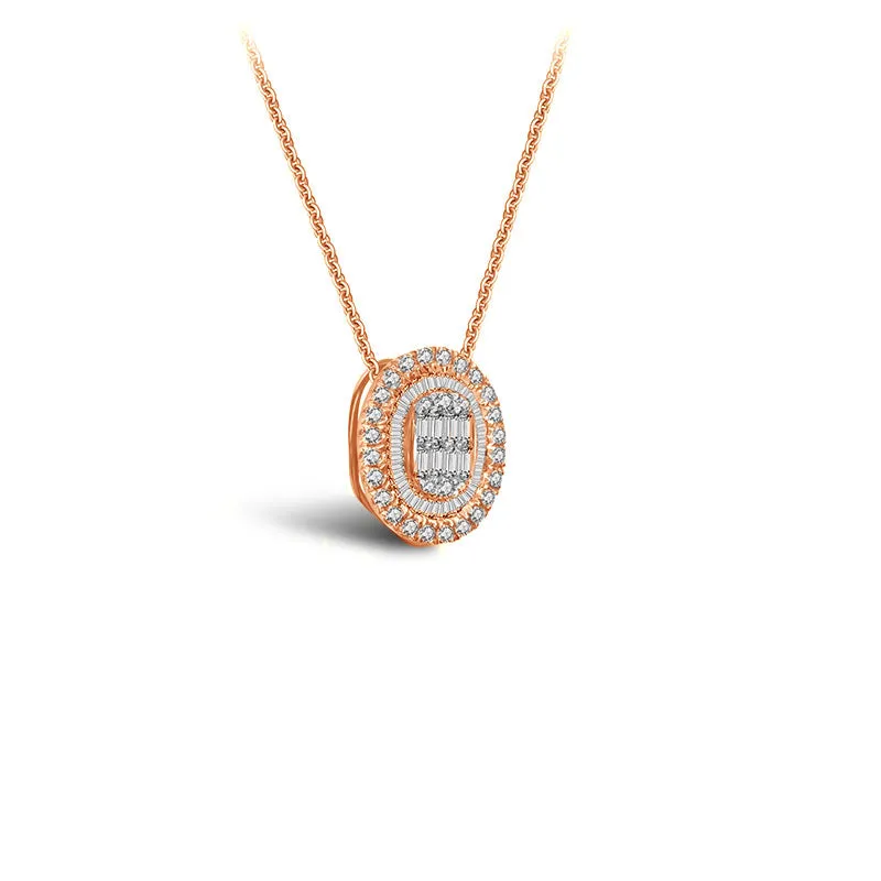 18k Gold 2 ways Round Diamond Necklace