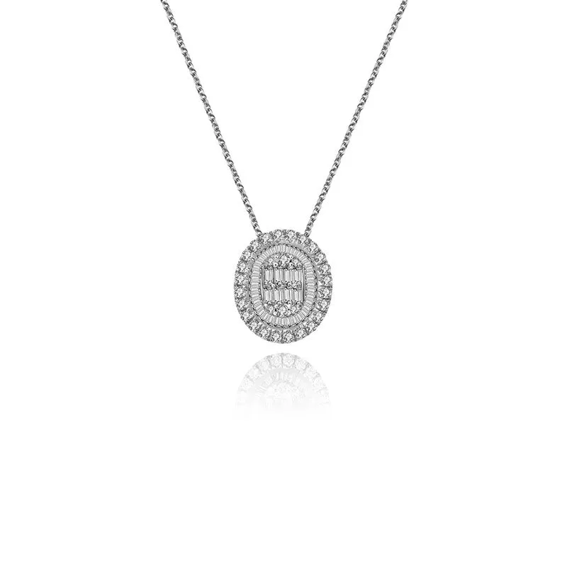 18k Gold 2 ways Round Diamond Necklace