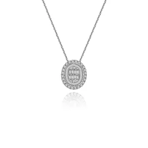 18k Gold 2 ways Round Diamond Necklace