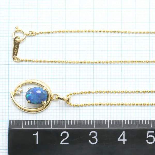 18K Yellow Gold Opal Necklace