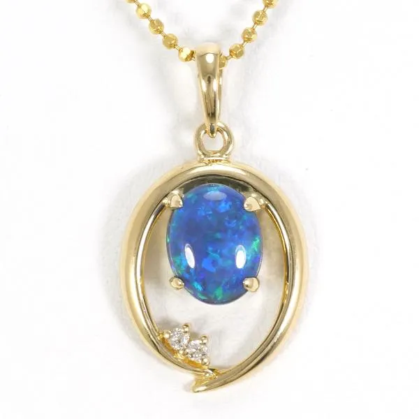 18K Yellow Gold Opal Necklace