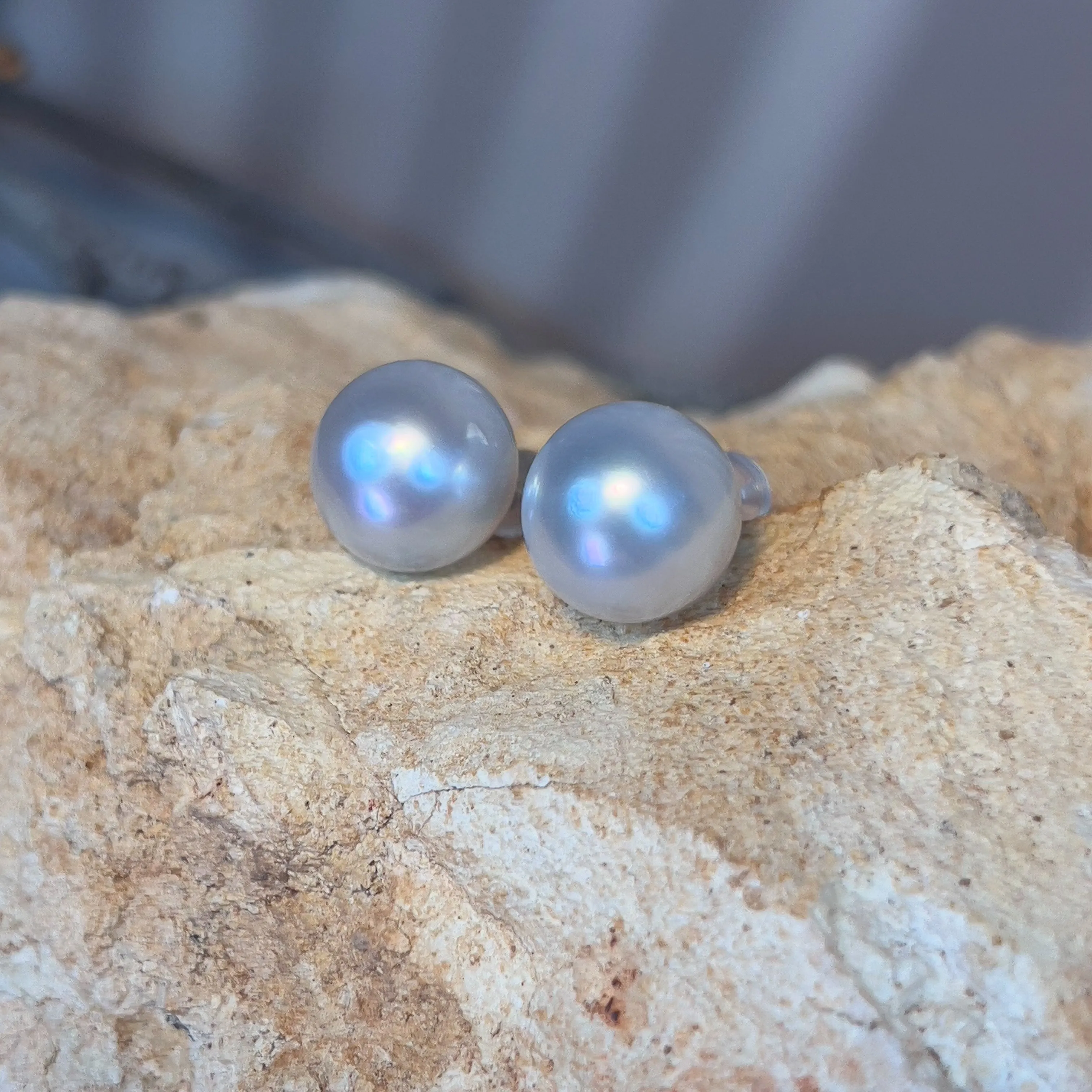 18kt White Gold South Sea 12mm studs