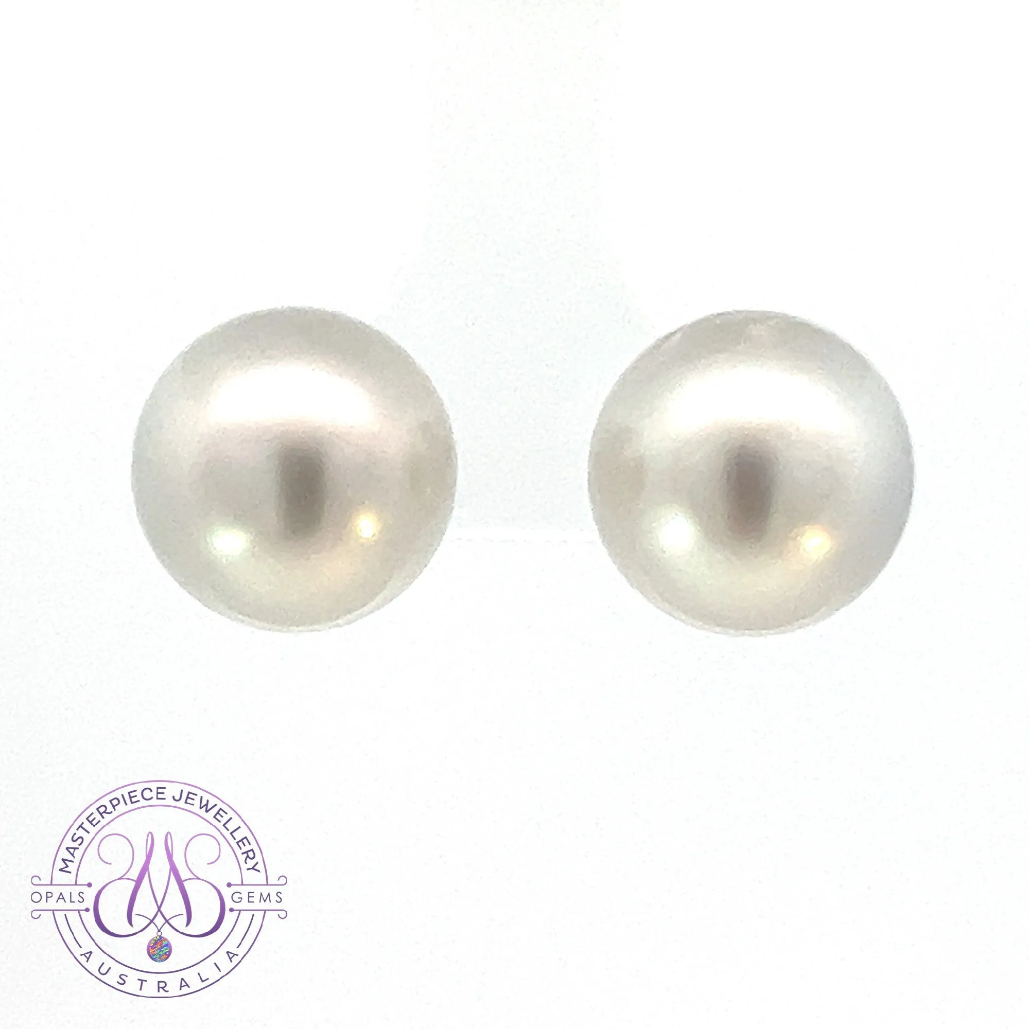 18kt White Gold South Sea 12mm studs