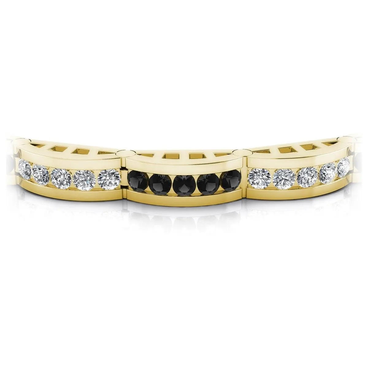 2.00-2.00 CT Round Cut Black Diamonds & Diamonds - Diamond Bracelet