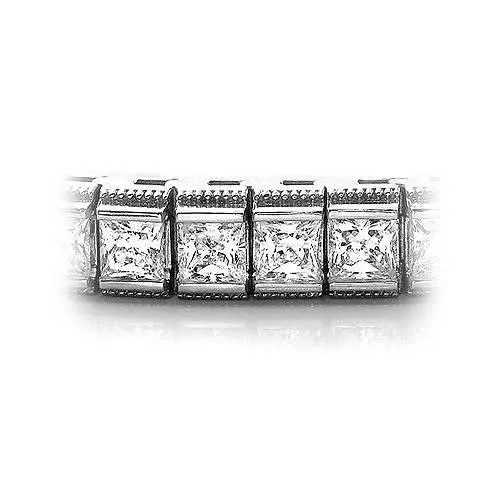 3.00-10.80 CT Princess Cut Diamonds - Tennis Bracelet