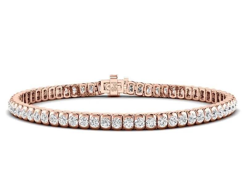 3.00-6.00 CT Round Cut Lab Grown Diamonds - Tennis Bracelet