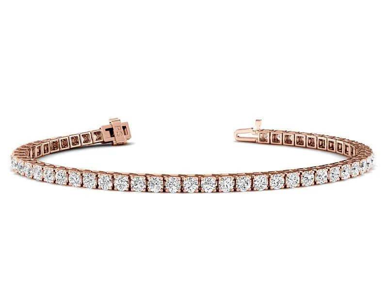 3.00-7.00 CT Round Cut Diamonds - Tennis Bracelet