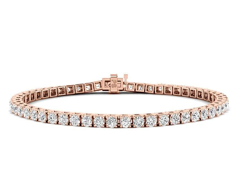 3.00-7.00 CT Round Cut Diamonds - Tennis Bracelet