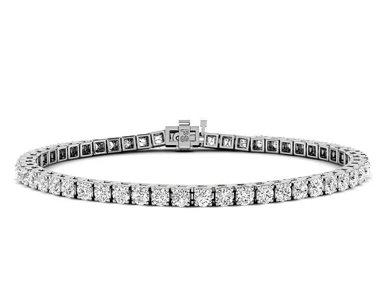 3.00-7.00 CT Round Cut Diamonds - Tennis Bracelet