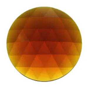 30mm (1.20 inch) Round Amber Faceted Glass Jewel Flat Back