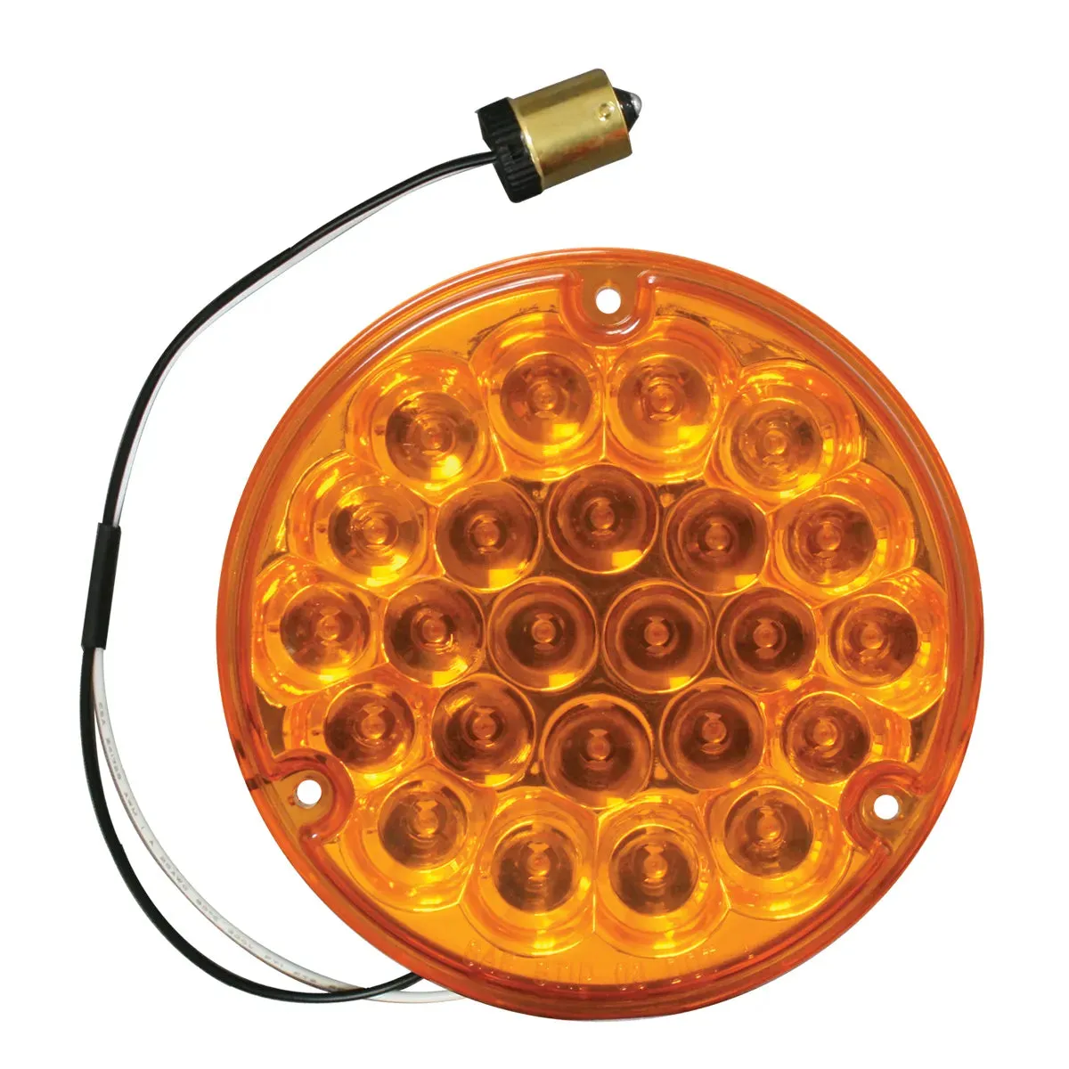 4" PEARL AMBER/AMBER 24 LED LIGHT W/ #1156 SOCKET BASE