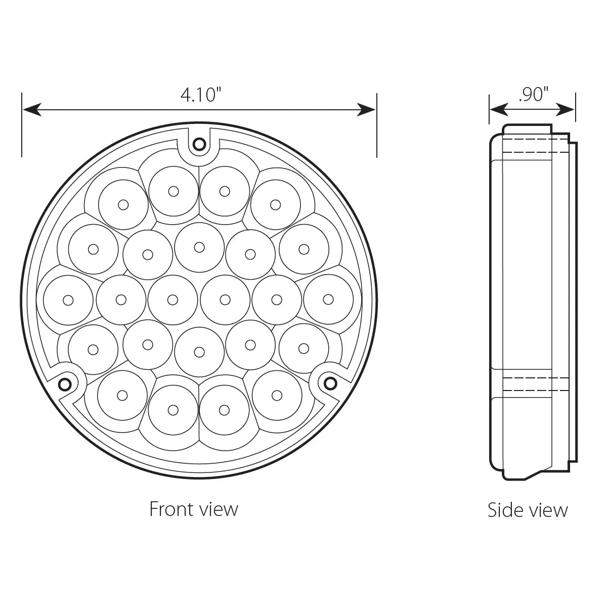 4" PEARL AMBER/AMBER 24 LED LIGHT W/ #1156 SOCKET BASE