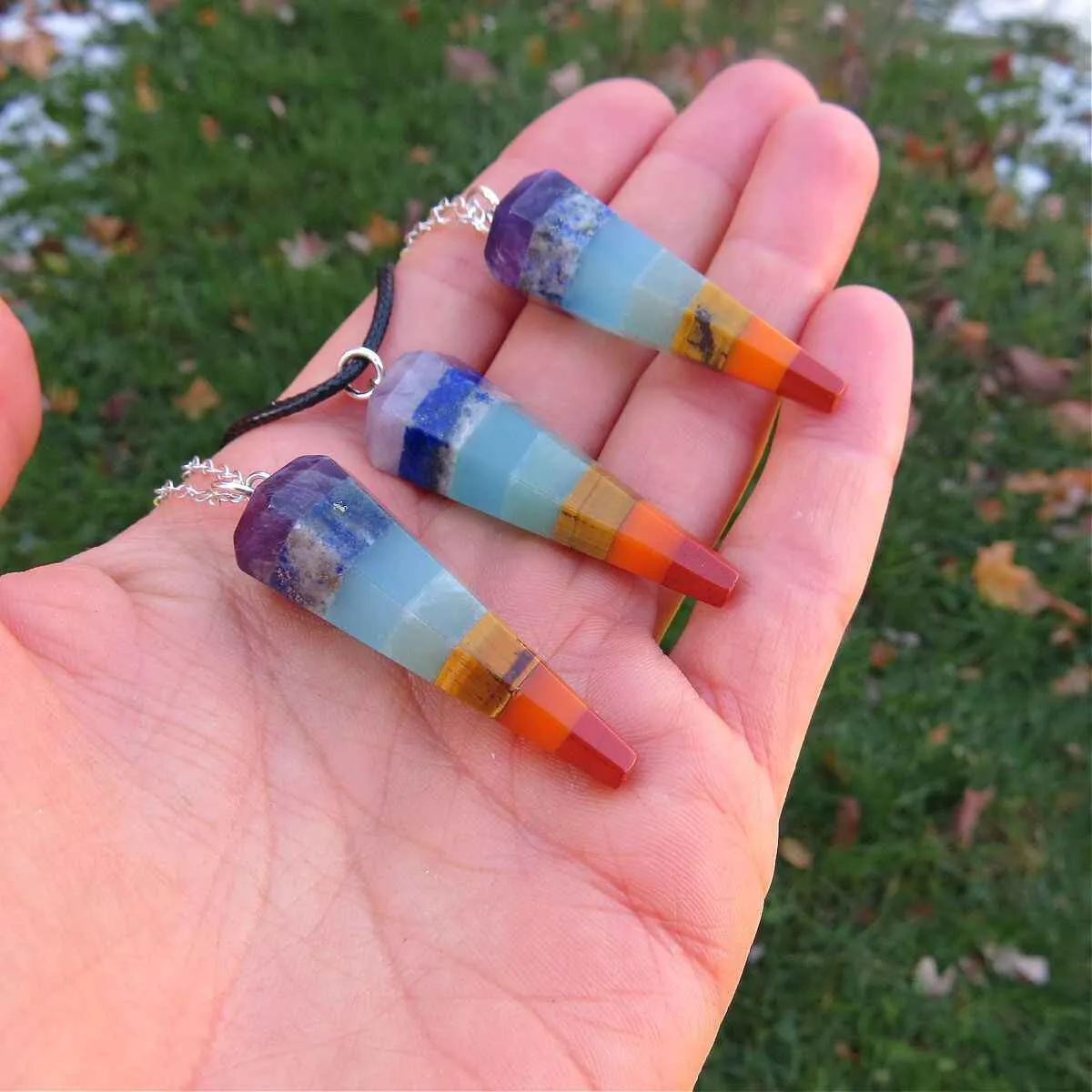 7 Chakra Crystal Pendulum Necklace