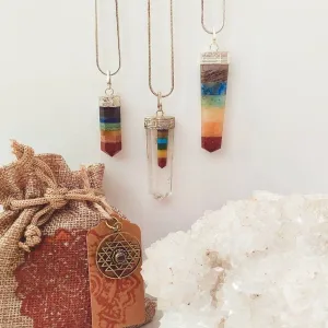 7 Stone Chakra Spiritual Crystal Necklace