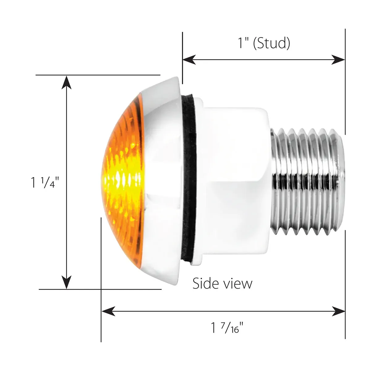 75340 1-1/4" AMBER/AMB CLASSIC 1LED DUAL FUN. LIGHT W/ CR. HOUSING