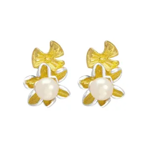 925 Silver Pearl Flower Earrings