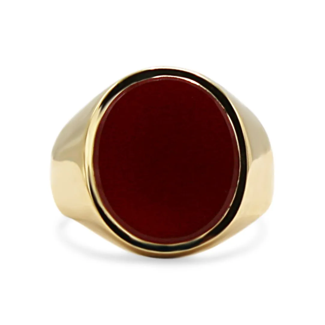 9ct Oval Carnelian Signet Ring