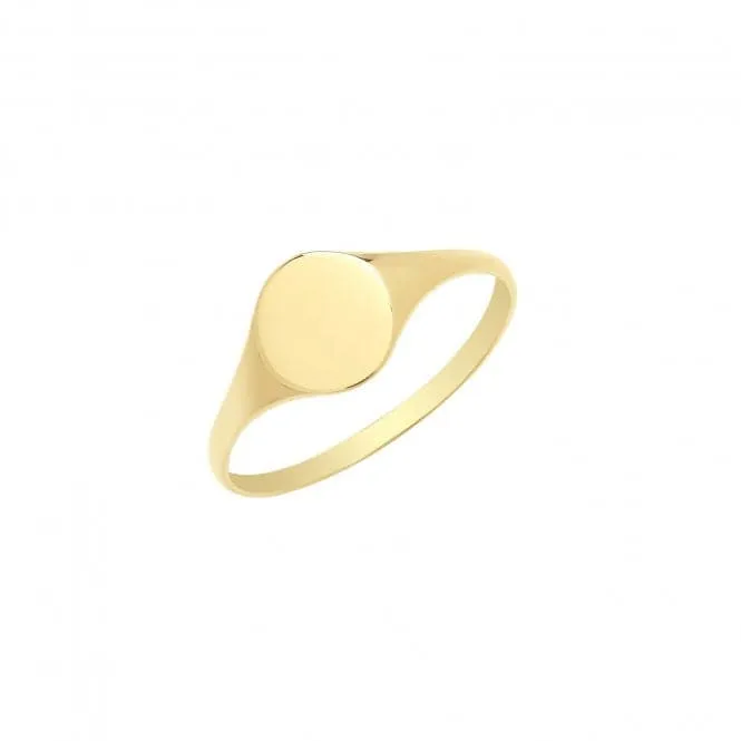 9ct Yellow Gold Maidens Plain Oval Signet Ring RN930