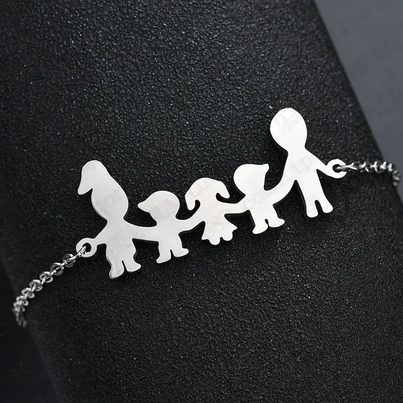 A Family Of Five Stainless Steel Women's Bracelet