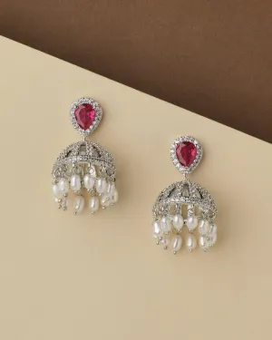 Absolutely Gorgeous Stone-Studded Beaded Jhumkas