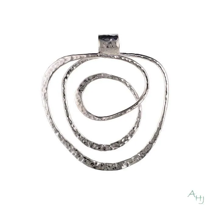 Abstract Circle Hammered Pendant