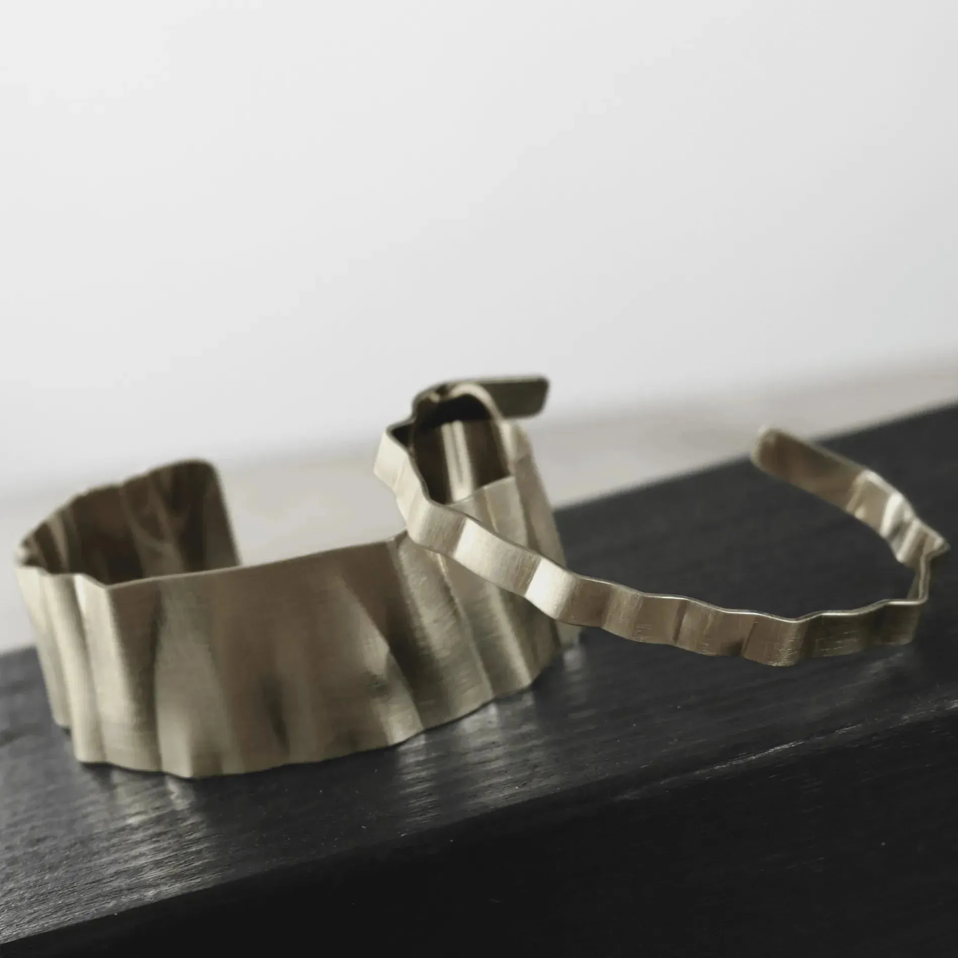 Alaya Statement Wave Cuff Bracelet Gold Plating