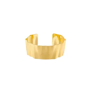 Alaya Statement Wave Cuff Bracelet Gold Plating