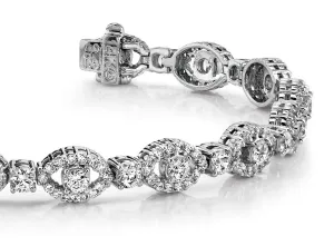 Almond Link Diamond Bracelet with 4.18 ct.(finished) 1.2mm, 2.7mm