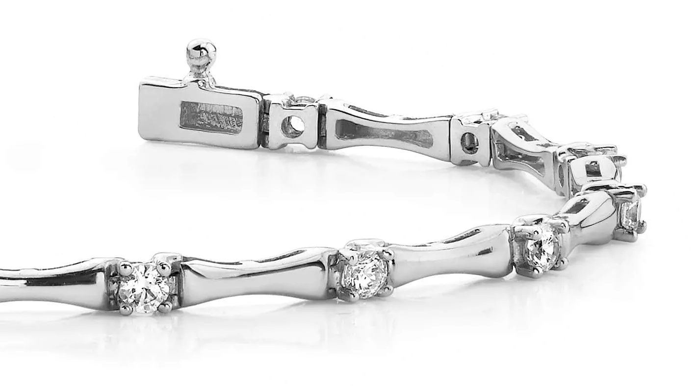 Alternating Diamond Column Lab-Grown Diamond Bracelet with 1.47 ct.(finished) 3mm