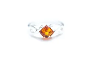 Amber Diamond Infinity Ring