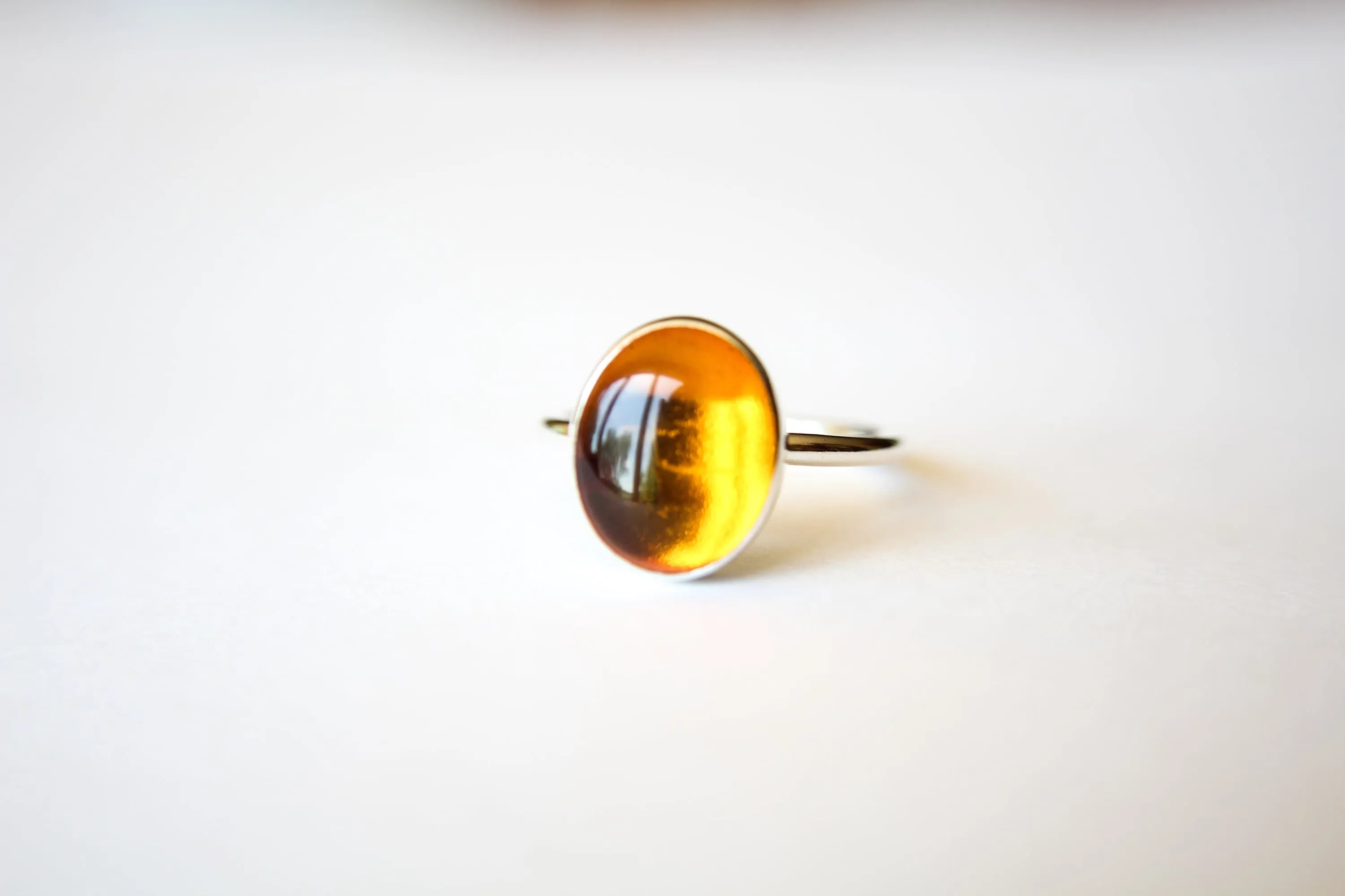 Amber Ring, Gemstone Ring, Large Amber Ring, Baltic Amber, Modern, Simple, Everyday, Gift, Gemstone Jewelry, Natural Stone, Cocktail Ring