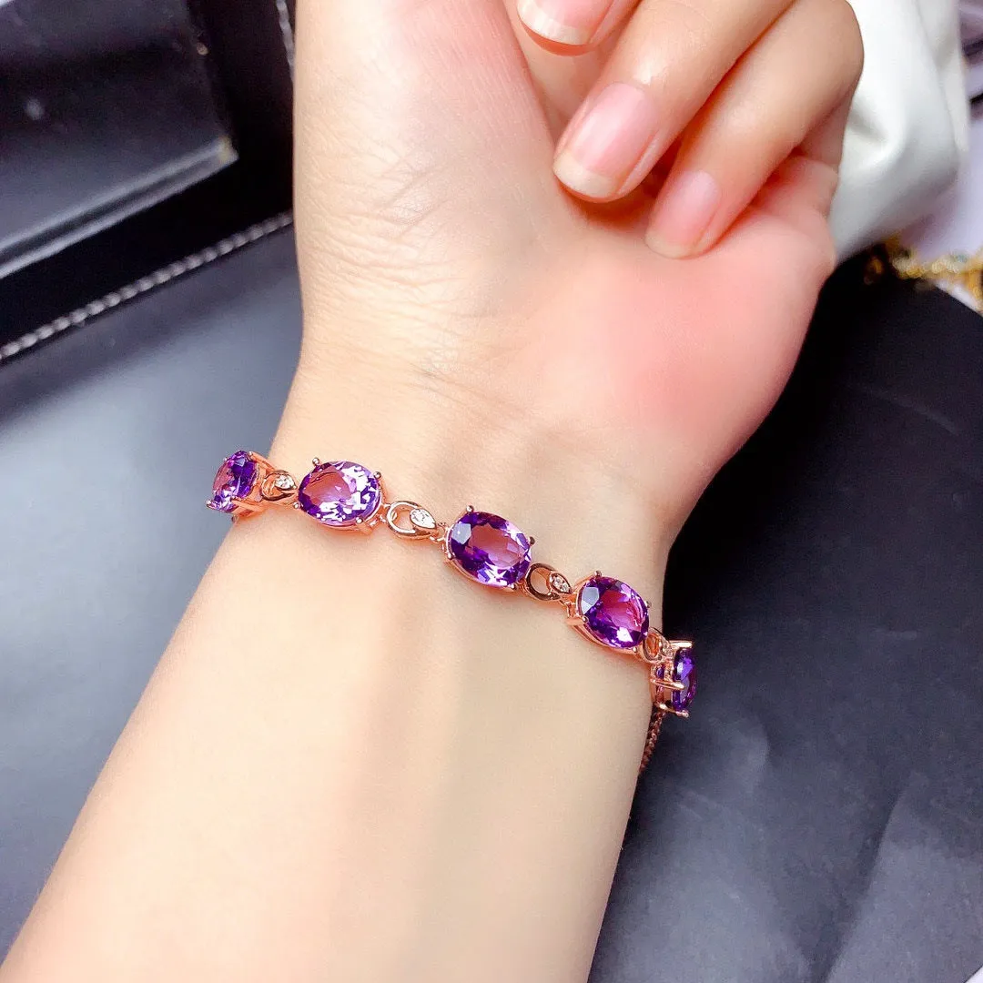 Amethyst Bracelet Color Treasure Female Minority Design