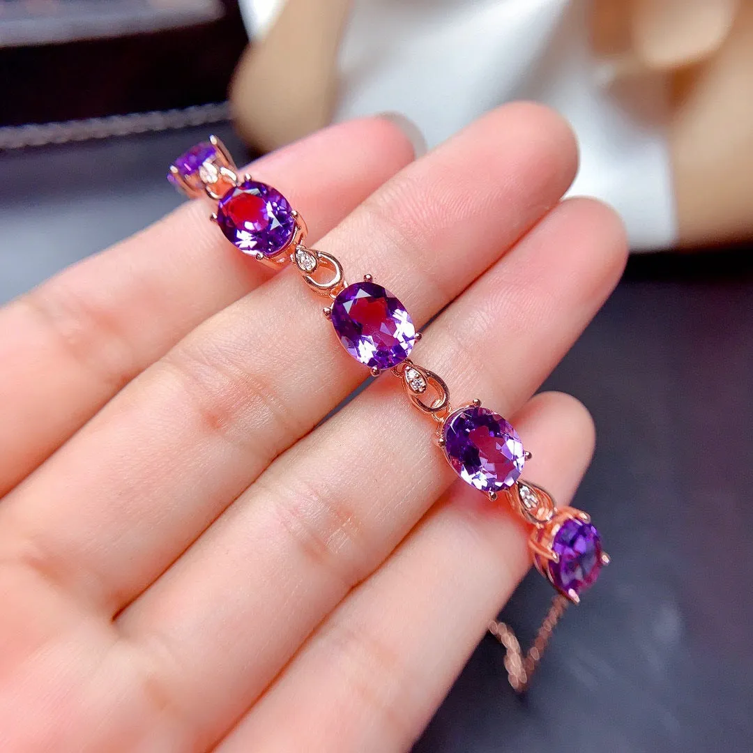 Amethyst Bracelet Color Treasure Female Minority Design