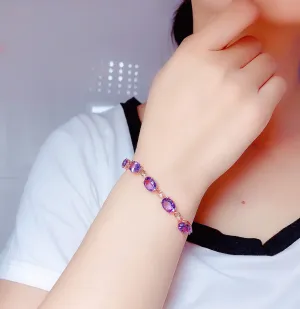 Amethyst Bracelet Color Treasure Female Minority Design