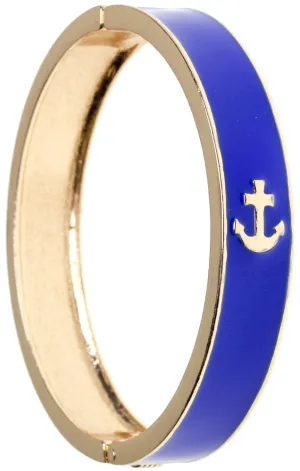 ANCHOR ENAMEL HINGE BRACELET BLUE