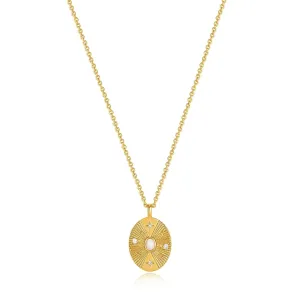 Ania Haie Gold Scattered Stars Kyoto Opal Disc Necklace