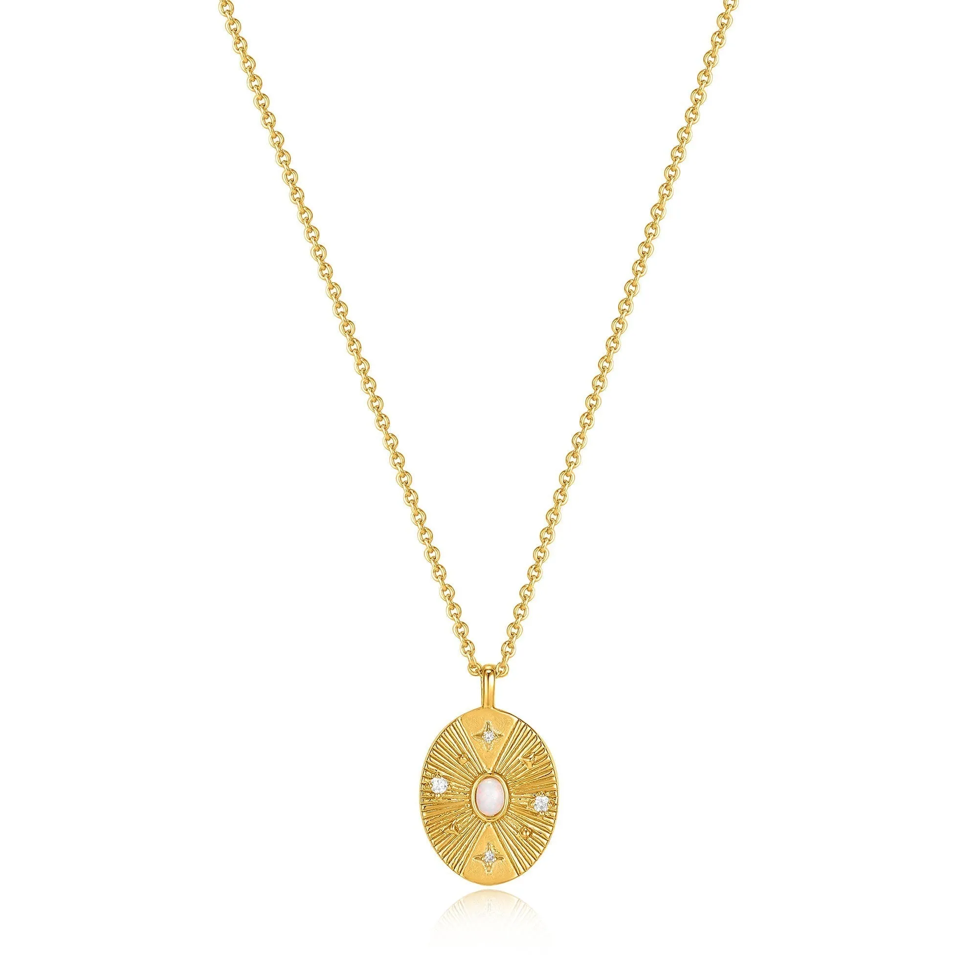 Ania Haie Gold Scattered Stars Kyoto Opal Disc Necklace