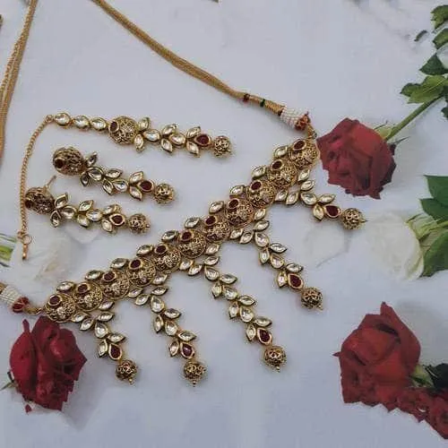 Antique Gold Choker Tassel Set