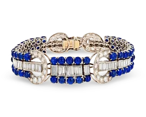 Art Deco Sapphire and Diamond Bracelet, 25.00 Carats